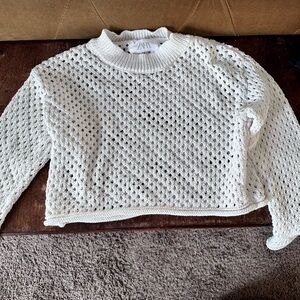 Zara Girls Cream Knit Sweater |Size 8-9 (130) | Lightweight Spring Pullover